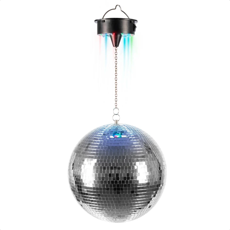 Ibiza - DISCO1-30 - 30cm diameter facet ball with 18 LED base and 20cm chain - Battery powered