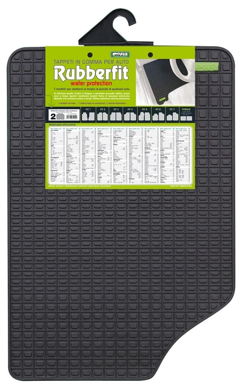 Cora 000134002 rubberfit-2 Car Front Rubber Floor Mats, Set of 2 Black - Image 1