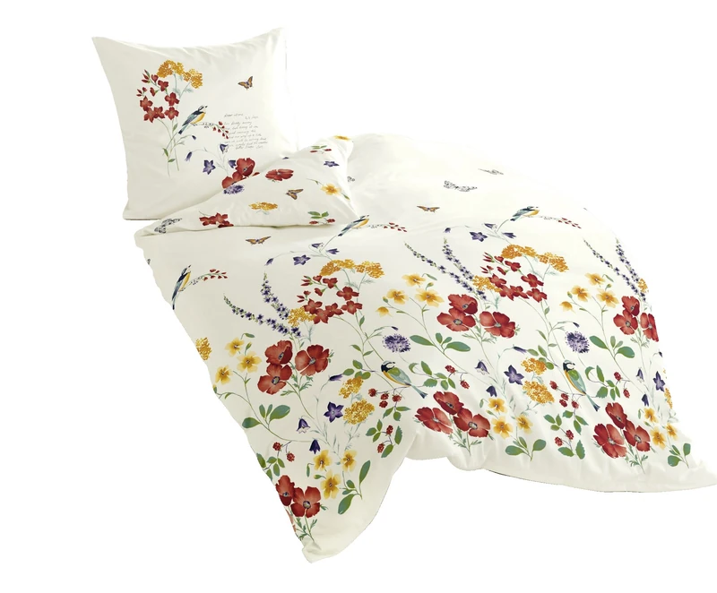 Bierbaum Maco Satin bed linen 6477 colourful 01, mako satin, multicoloured, 155 cm x 220 cm