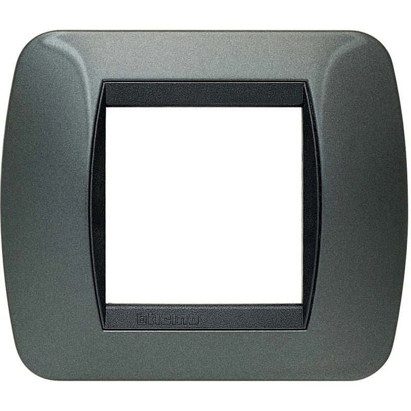 BTicino L4802AC Living int - 2 Seater Dark Steel Plate