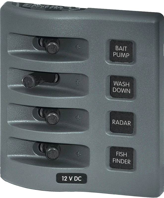 Blue Sea Systems 4305 WeatherDeck 12V DC Waterproof Switch Panel - 4 Position, 12/24V