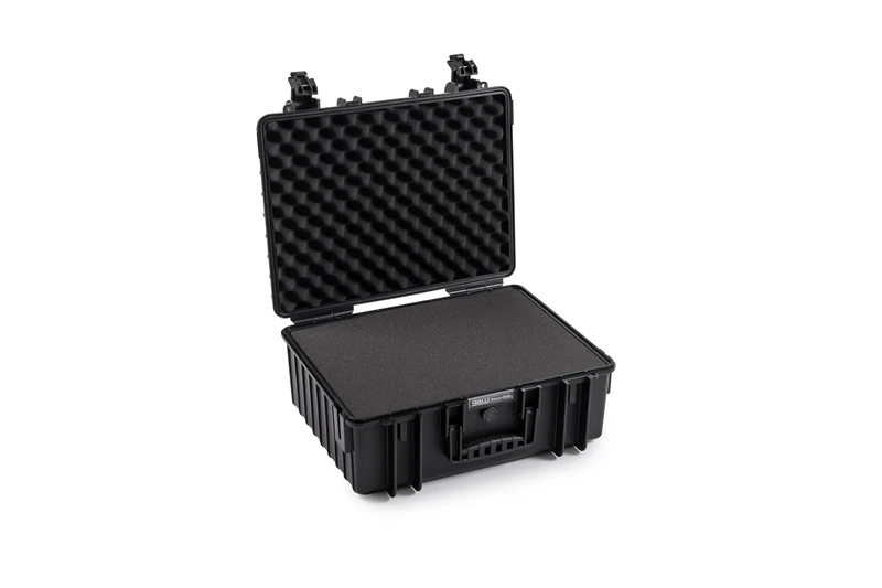 B&W Outdoor Transport Case - Type 6000 with Cubed Foam - Black - Waterproof according to IP67 Certification, Dustproof, Virtually Indestructible