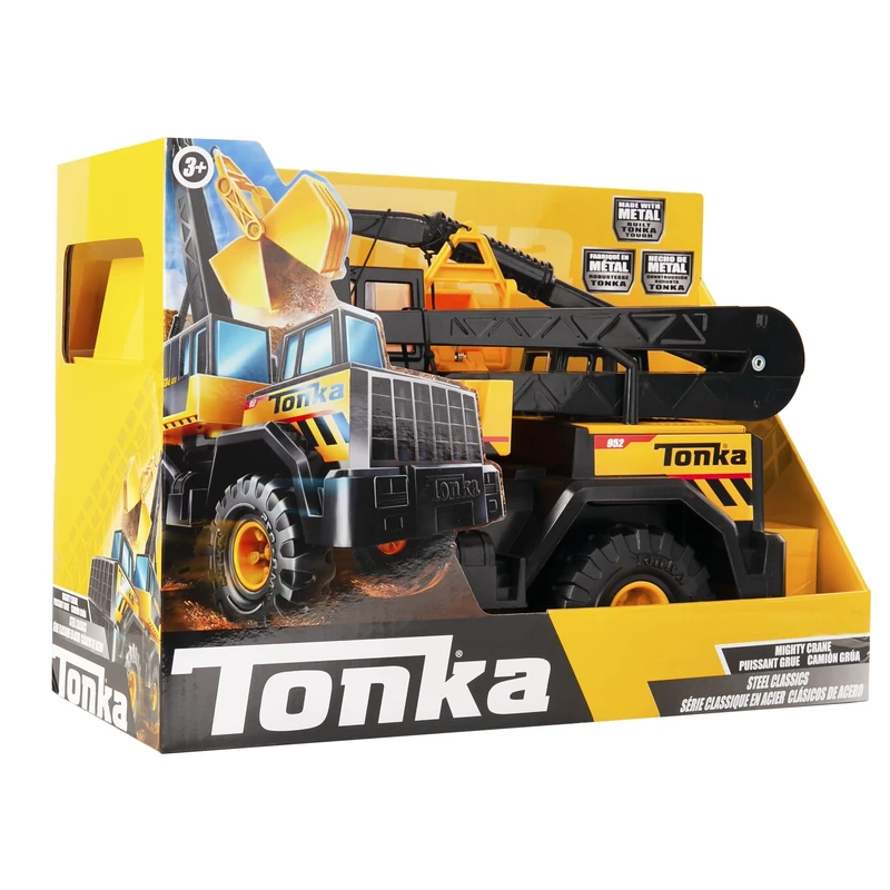 Basic Fun Tonka Steel Classics | Mighty Crane | Kids Construction Toys for Boys and Girls, Vehicle Toys for Creative Play, Motor Skill Development for Kids Ages 3 06084