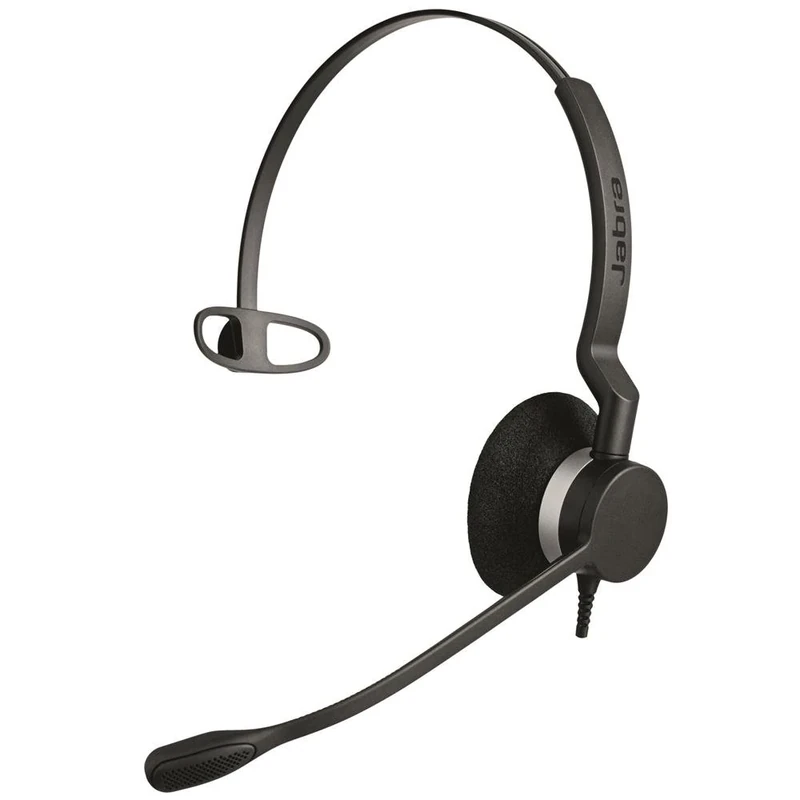Jabra Biz 2300 Quick Disconnect UC On-Ear Mono Headset - Unified Communications Certified Noise-cancelling and Corded Headphone for Deskphones, Black