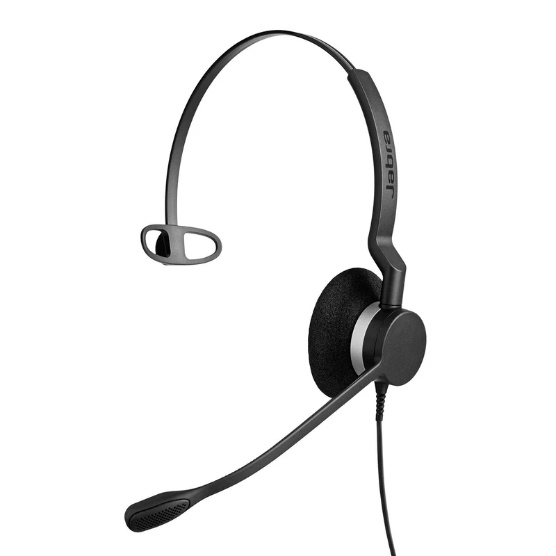 Jabra Biz 2300 USB-A MS On-Ear Mono Headset - Skype For Business Certified Noise-cancelling and Corded Headphone with Call Control Unit for Deskphones and Softphones