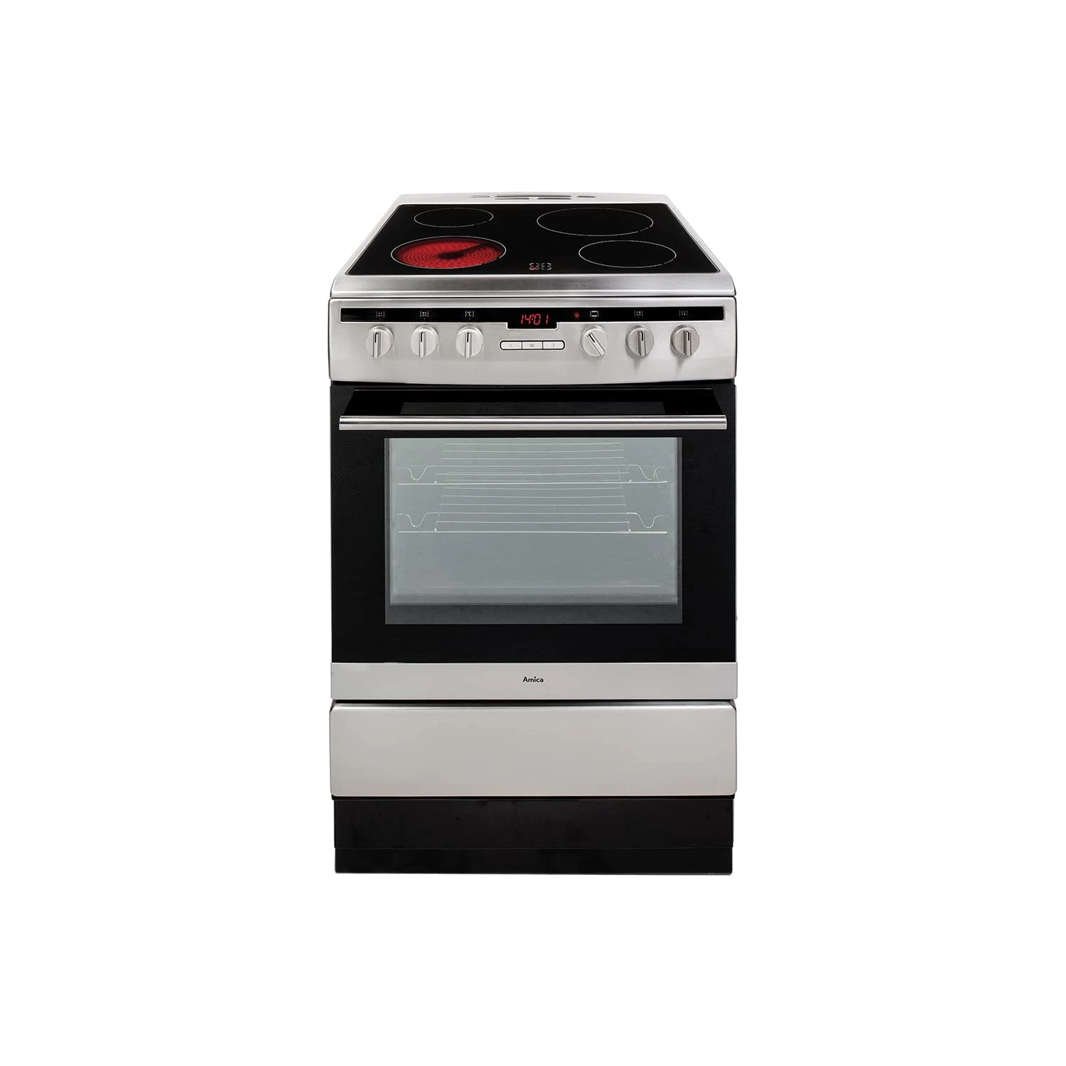 Amica 608CE2TAXX Freestanding Ceramic Top Cooker 60 cm Stainless Steel