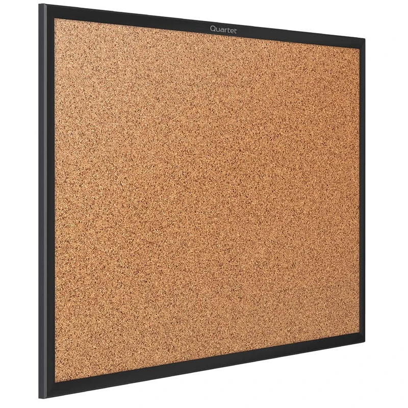 Quartet Cork Bulletin Board, 3 x 2 Feet, Corkboard, Black Frame (2303B) - Image 1