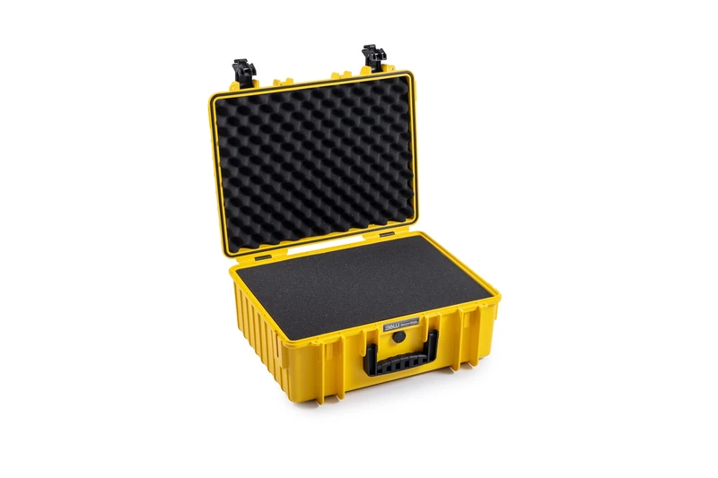 B&W Outdoor Transport Case - Type 6000 with Cubed Foam - Yellow - Waterproof according to IP67 Certification, Dustproof, Virtually Indestructible