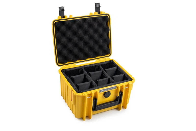 B&W outdoor.cases Type 2000 with Padded Divider System (RPD) - Yellow - The Original