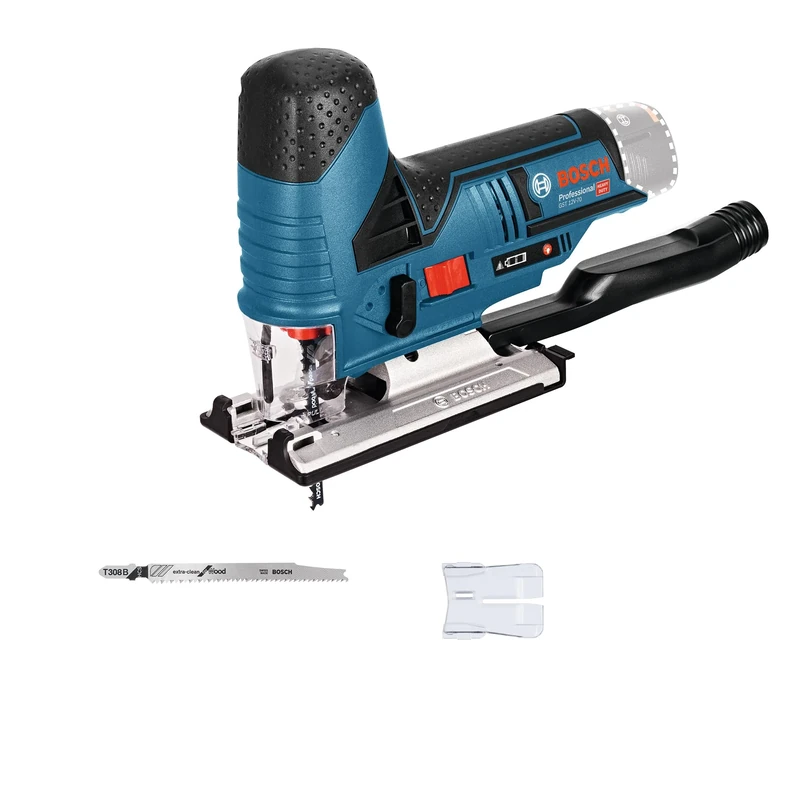 Bosch Professional 12V System GST 12V-70 cordless jigsaw (2 x saw blades, glide shoe, anti-splinter guard, cutting depth in wood: 70 mm, excluding batteries and charger, in carton)