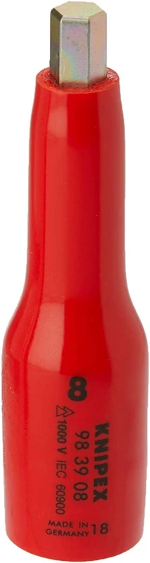 KNIPEX Hexagon Socket for Hexagonal Socket Screws with Internal Square 3/8" 75 mm, 98 39 08