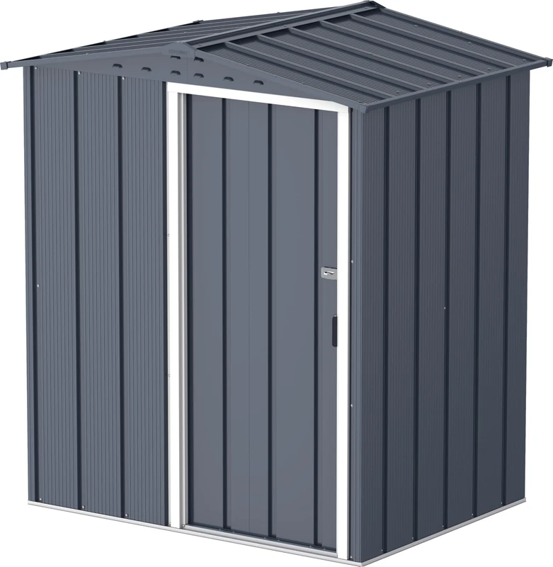 Duramax ECO 5 x 4 (1.99 m2) Garden Storage Shed, Hot-Dipped Galvanized, Strong Reinforced Roof, Maintenance-Free, Anthracite