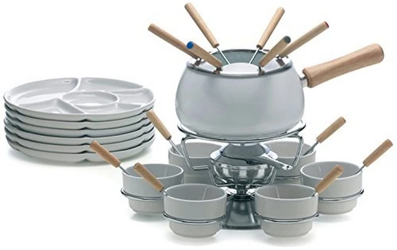 Excèlsa 28 Pcs. White Enamel Fondue Set