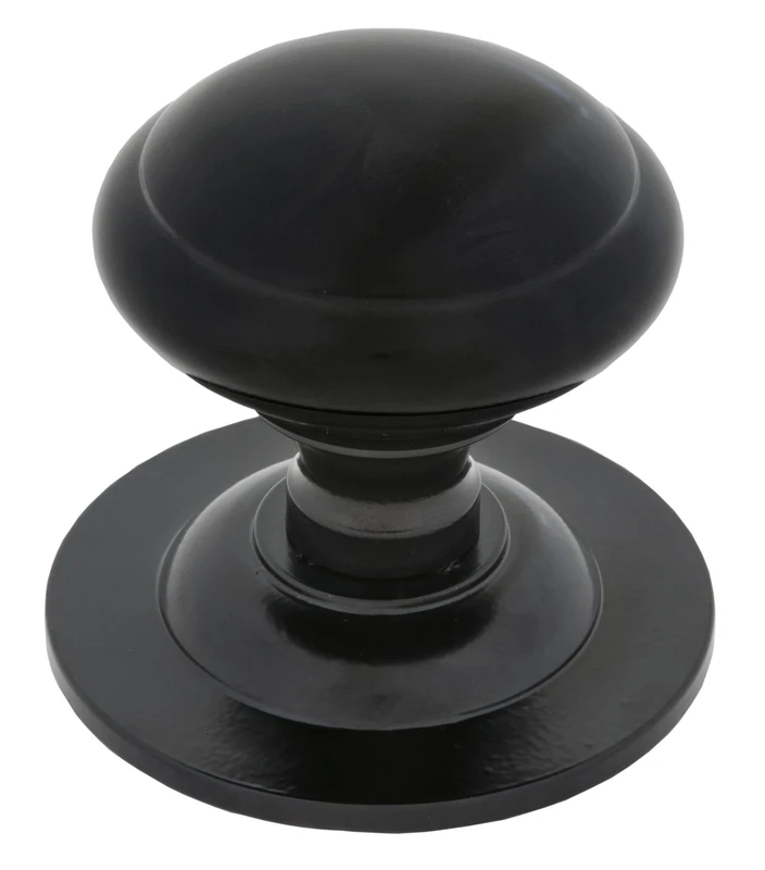 From the Anvil Black Round Centre Door Knob
