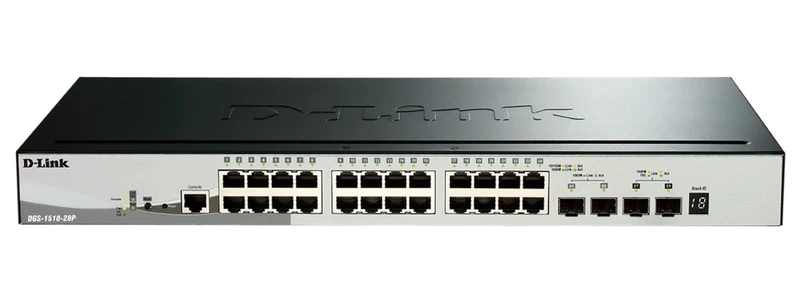 D-Link PoE 28-Port Gigabit WebSmart Switch with 24 UTP and 4 SFP Ports DGS-1510-28P