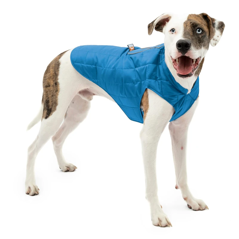 Kurgo Loft Dog Jacket, Dog Winter Coat, Water-Resistant, Reversible, Large-Coastal Blue/Orange