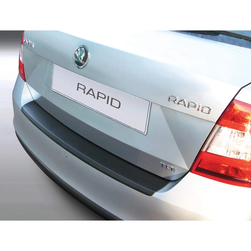 RGM ABS Rear Bumper Protector Compatible with Skoda Rapid 4 Door 2012 Onwards Black