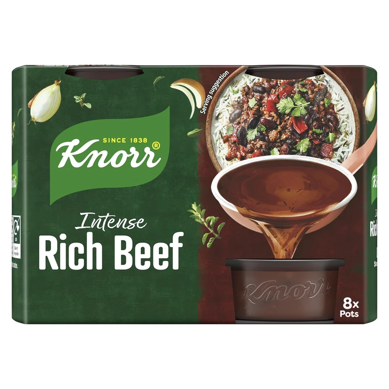 Knorr Rich Beef Stock Pots gluten-free to add a deep beef flavour to your dishes 8x 28 g