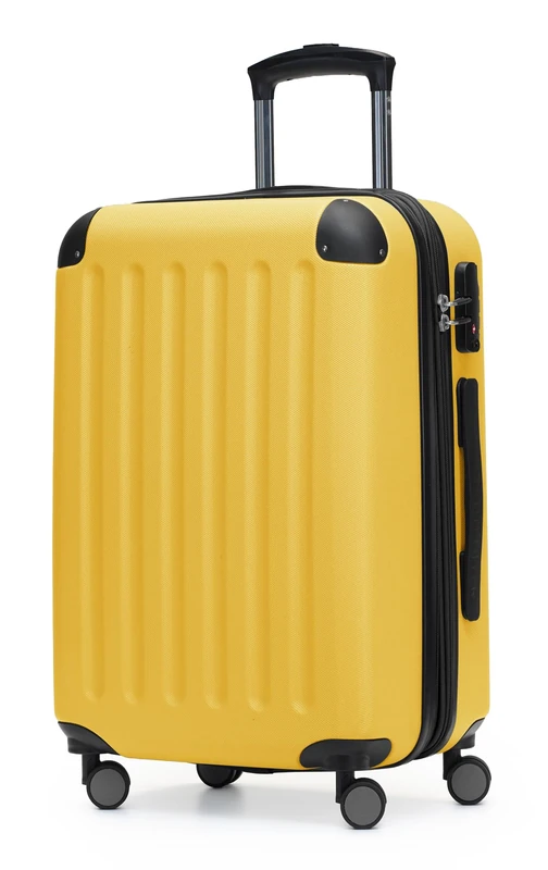 HAUPTSTADTKOFFER - Spree - Carry on luggage Suitcase Hardside Spinner Trolley Expandable 55 cm TSA, Yellow