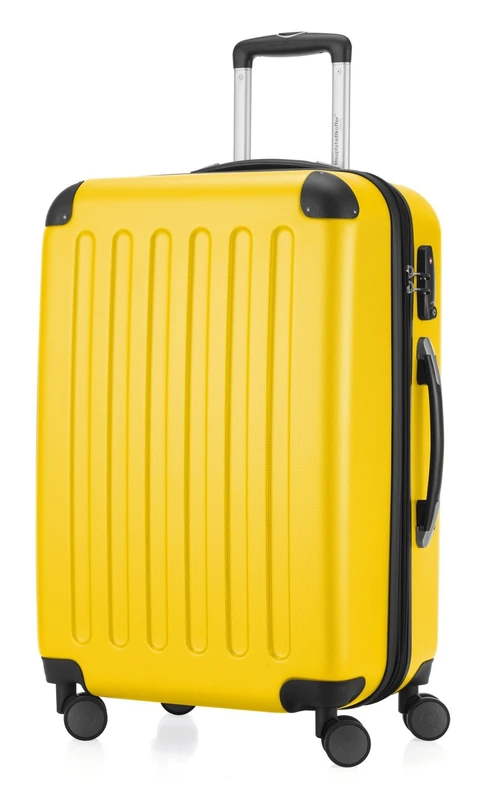 HAUPTSTADTKOFFER - Spree - Luggage Suitcase Hardside Spinner Trolley Expandable 65 cm TSA, Yellow