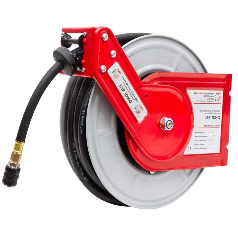 Holzmann Maschinen LSR10HQ Compressed Air Hose Reel 10 m 20 Bar Wall Mounting Ceiling Mount