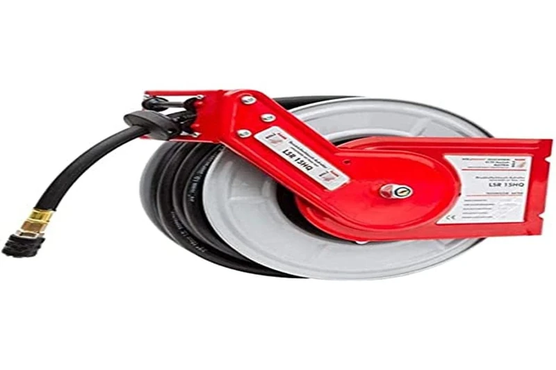 Holzmann Maschinen Compressed Air Hose Reel, 15 m, H050400007, White and Red - Image 1