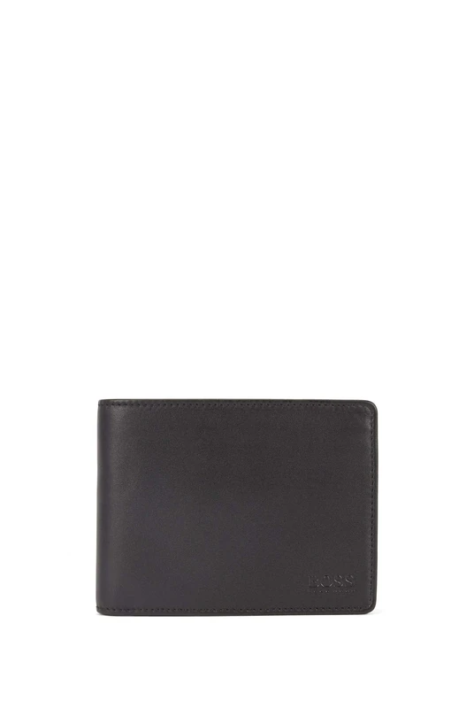 BOSS Mens Arezzo Smooth Leather Billfold Wallet with Coin Pocket