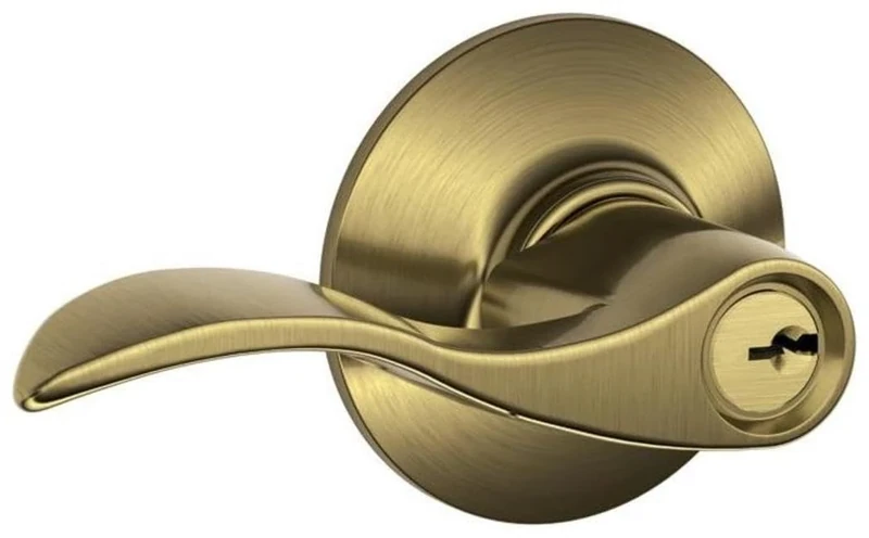 Schlage F51A Acc 609 Accent Keyed Entry Lever, Antique Brass