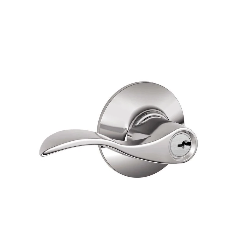 Schlage F51A Acc 625 Accent Keyed Entry Lever, Bright Chrome