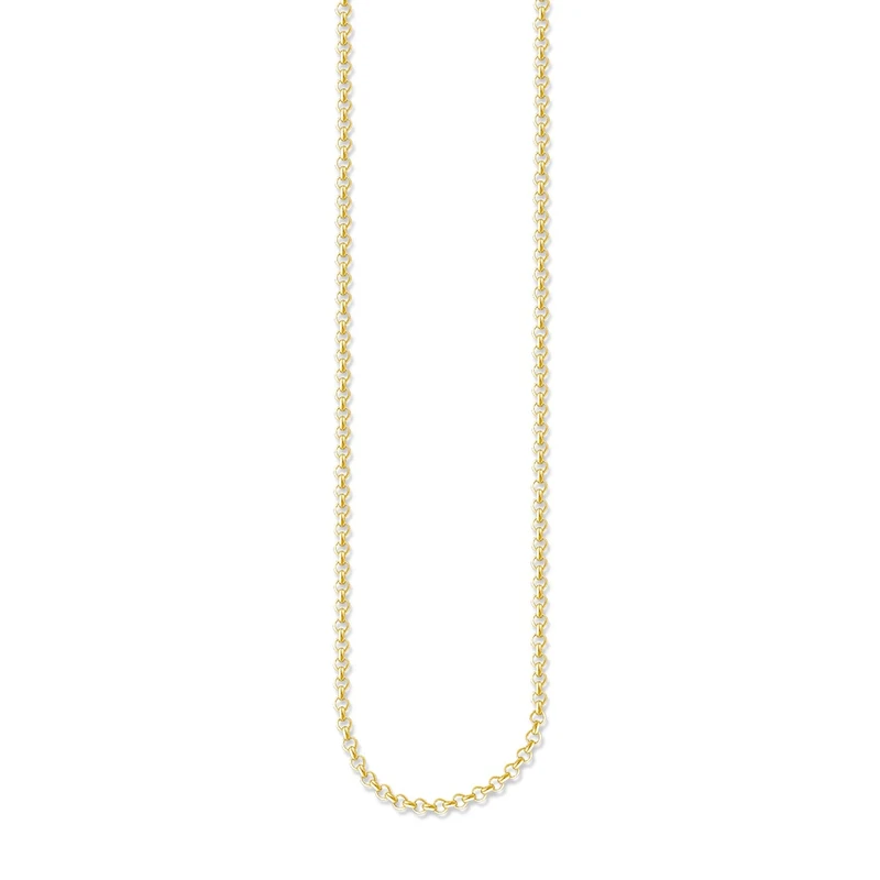 Thomas Sabo Women Round Belcher Chain 925 Sterling Silver; 18K Yellow Gold Plating KE1219-413-12