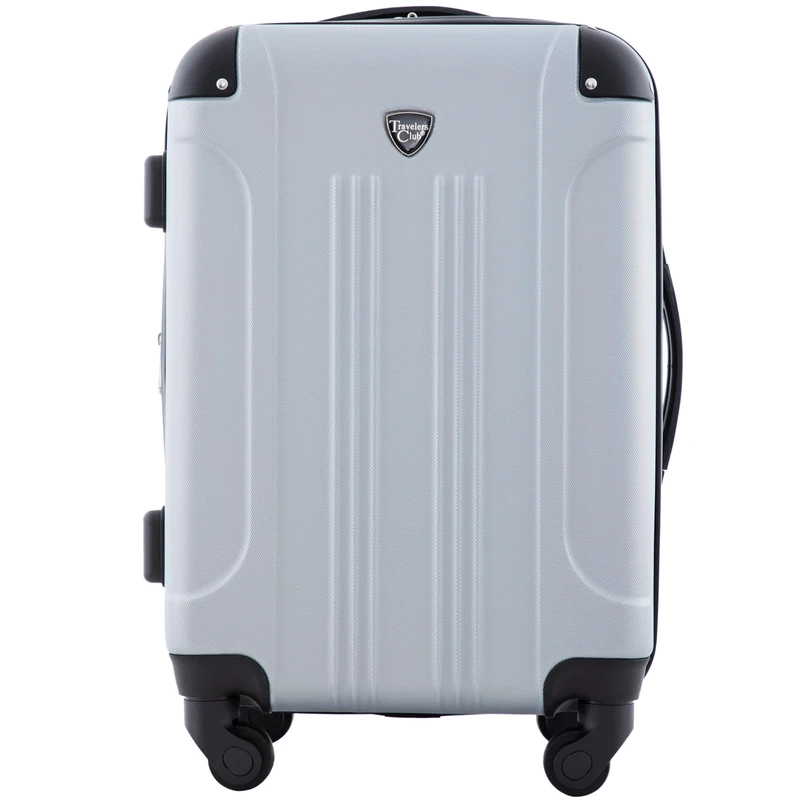 Travelers Club Chicago Hardside Expandable Spinner Luggage, Silver, 20" Carry-on, Chicago Hardside Expandable Spinner Luggages