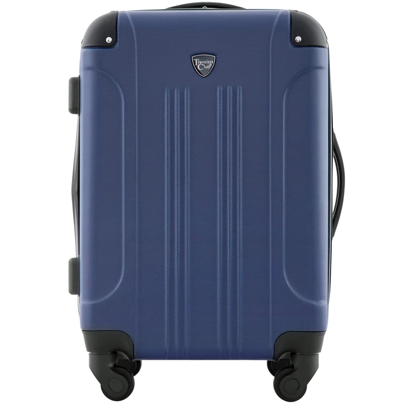 Travelers Club Sky+ Luggage Set, Navy Blue, 20" Carry-on, Chicago Hardside Expandable Spinner Luggage