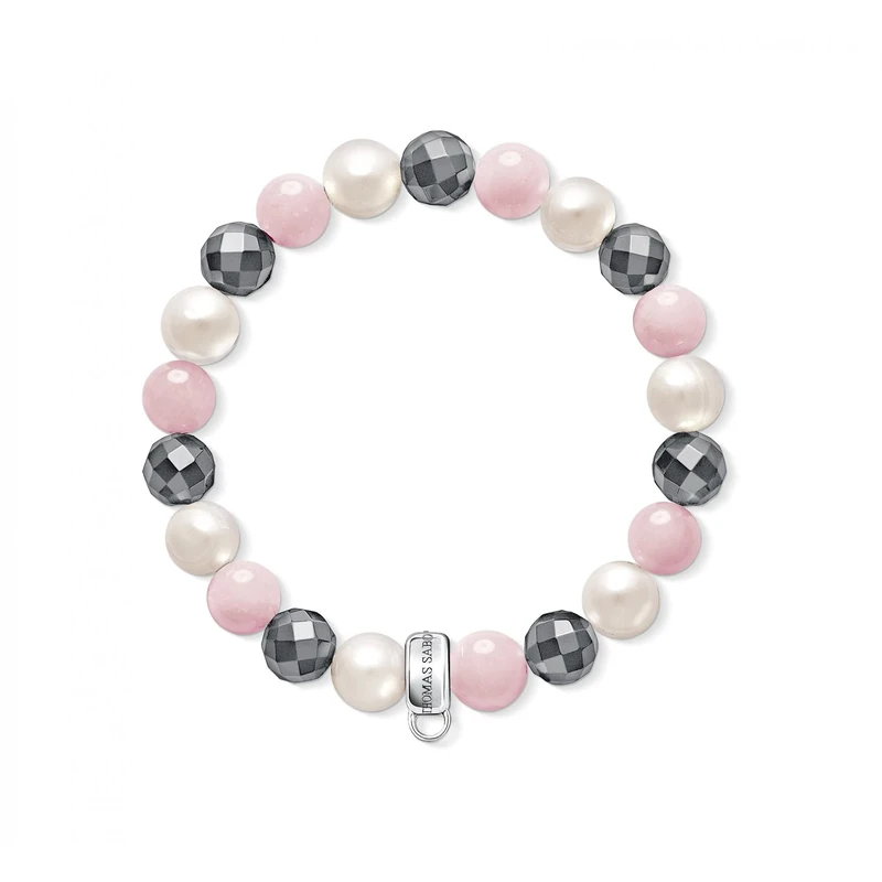 Thomas Sabo Charm Bracelet Pink, White, Gray 925 Sterling Silver X0188-581-7-M