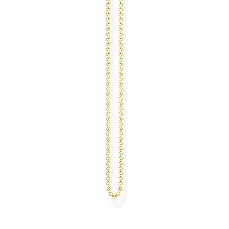Thomas Sabo Women Round Belcher Chain 925 Sterling Silver; 18K Yellow Gold Plating KE1219-413-12