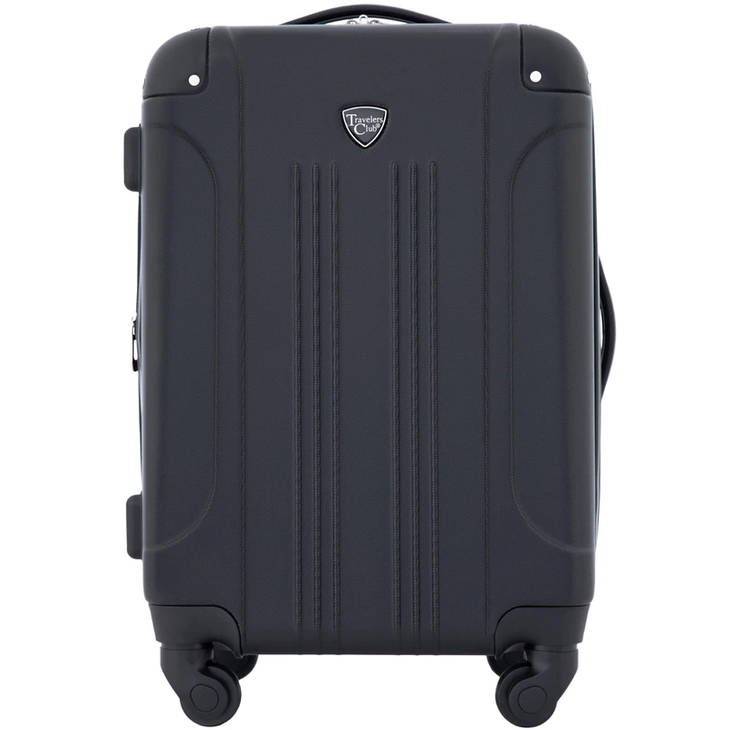 Travelers Club Sky+ Luggage Set, Black, 20" Carry-on, Chicago Hardside Expandable Spinner Luggage