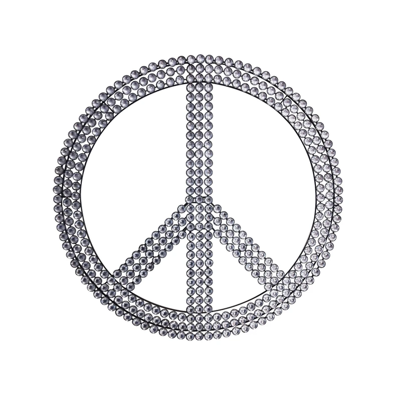 EMDE 1008t00-0 Decorative Plaque – Peace & Love Strass - Image 1