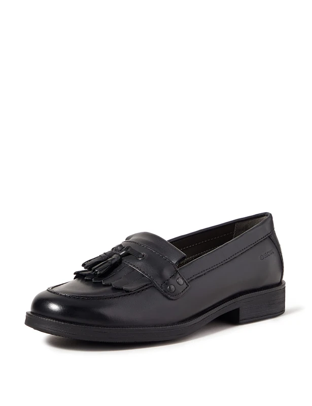 Geox Girls Jr Agata Moccasins, Black, 3 UK - Image 1