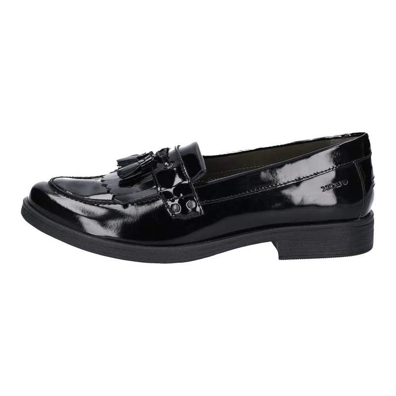 Geox Girls Jr Agata Moccasins, Black, 4 UK