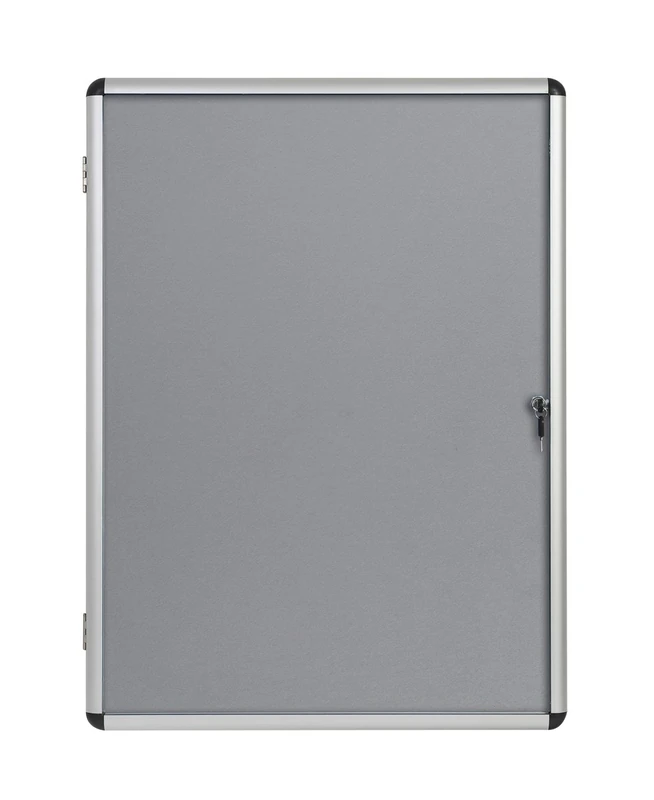 Bi-Office Enclore Display Case, Grey Felt Surface, Lockable Acrylic Door, Aluminium Frame, 1160 x 1288 mm - 20x A4