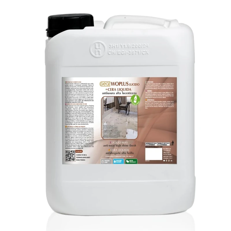 GEAL 531423 Woplus Lucido Wax, Milk White, 5 Litri