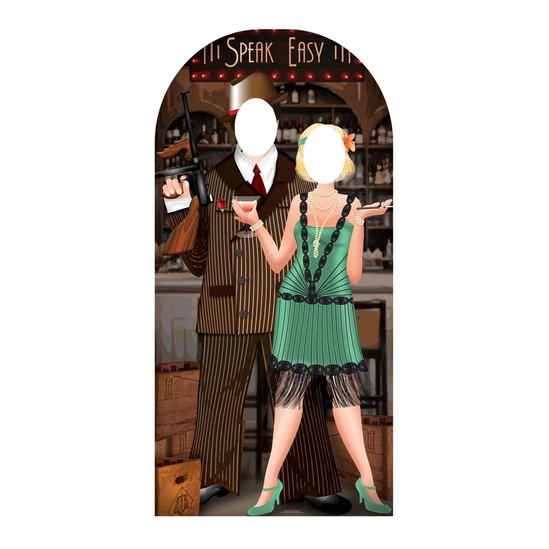 Star Cut outs 191cm Roaring Twentys Stand-in Cardboard Cutout,Brown