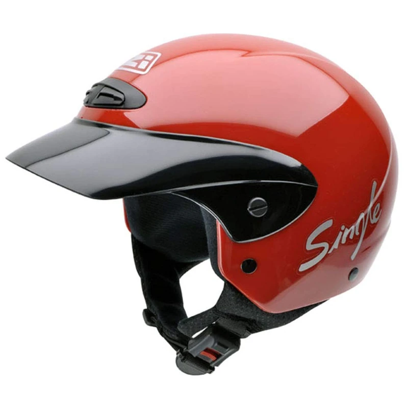 NZI Single Jr II Motorcycle Helmet, Red, 55-56