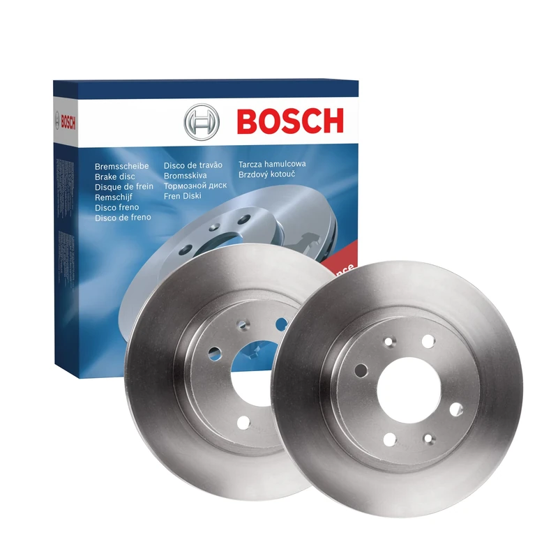 Bosch BD1600 Brake Disc Set - 252 mm Vented High-Carbon Discs - Front Axle - ECE-R90 Certified - Improved Cooling, Reduced Brake Fade, Corrosion Protection - 1 Set of 2 Discs