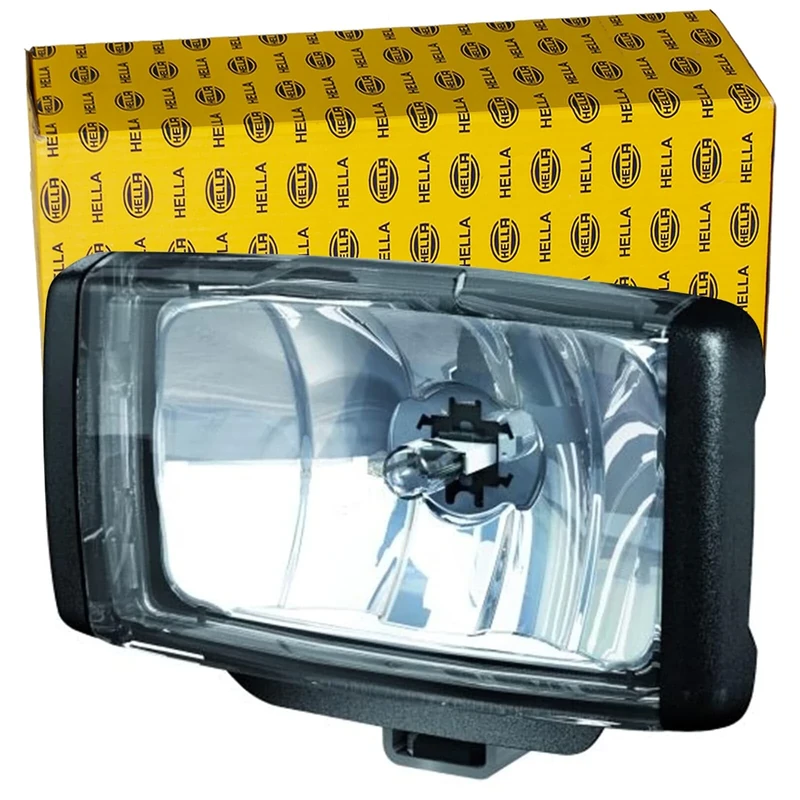 HELLA 1FB 010 951-011 Halogen/FF-Spotlight - Comet FF 450 - 12V - rectangular - Reference number: 12.5 - Bolted - Clear diffusing lens - Lens Colour: Crystal clear - left/right
