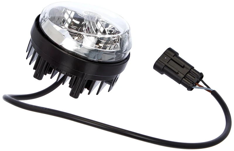 HELLA 2PT 009 599-131 LED-Daytime Running Light - 90mm - 12/24V - round - Lens Colour: Crystal clear - LED colour: White - Cable: 500mm - Plug: AMP - left - Quantity: 1