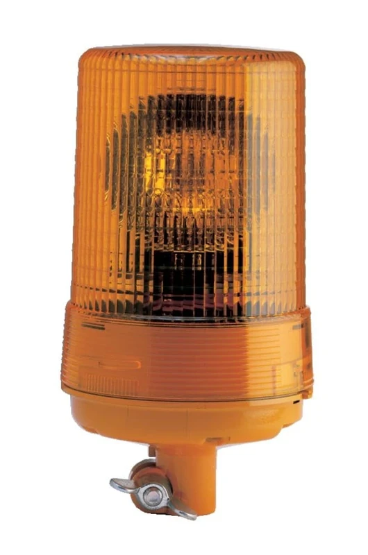 HELLA 2RL 004 957-101 Halogen-Rotating Beacon - KL 700 - 12V - Yellow - Round - Pipe-neck