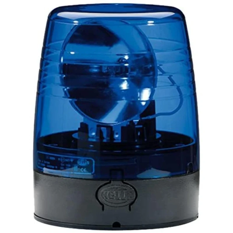 HELLA 2RL 008 965-031 Halogen-Rotating Beacon - KL JuniorPlus - 12V - Blue - mounting/Bolted - Plug: Blade Terminal
