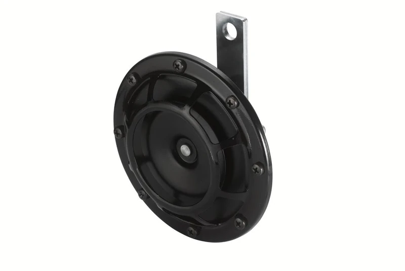HELLA Signal Horn - HEAVY DUTY HORN B133 - 24V - 110dB(A) - Frequency Range: 500Hz - High Tone - Electric - Housing Colour: Black - Flat Plug-in Connector - Quantity: 1 - 3AF 003 399-071