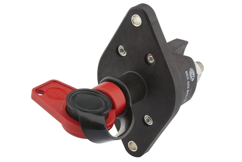 HELLA 6EK 002 843-121 Main Switch, battery - Turn knob control - 24V - Number of connectors: 2 - Bolted - Normally Open Contact - Oval