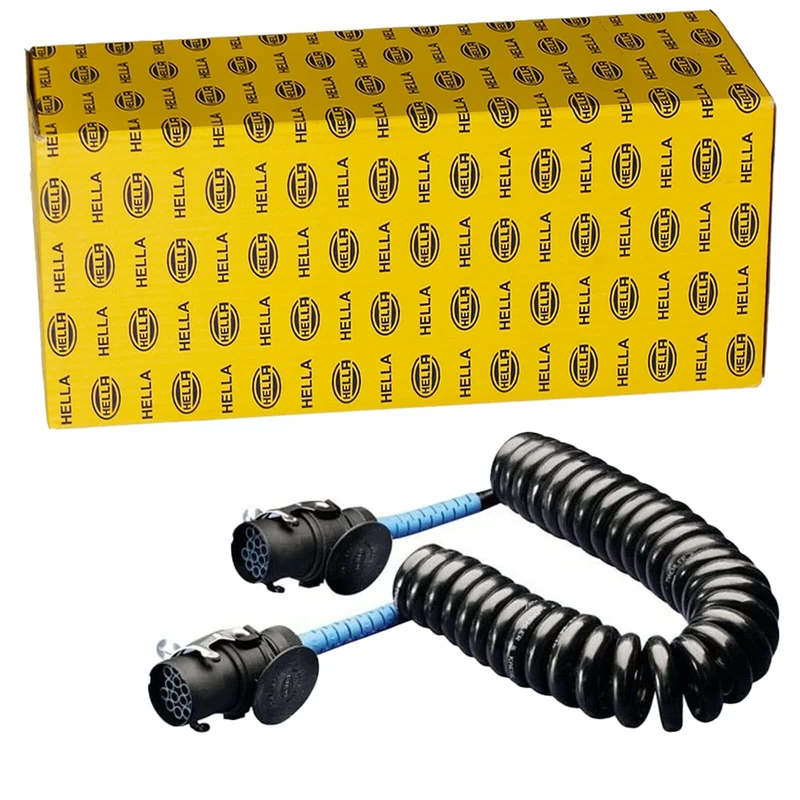 HELLA 8KA 007 648-051 Coiled Cable - 15-pin connector - 24V - PU (Polyurethane)